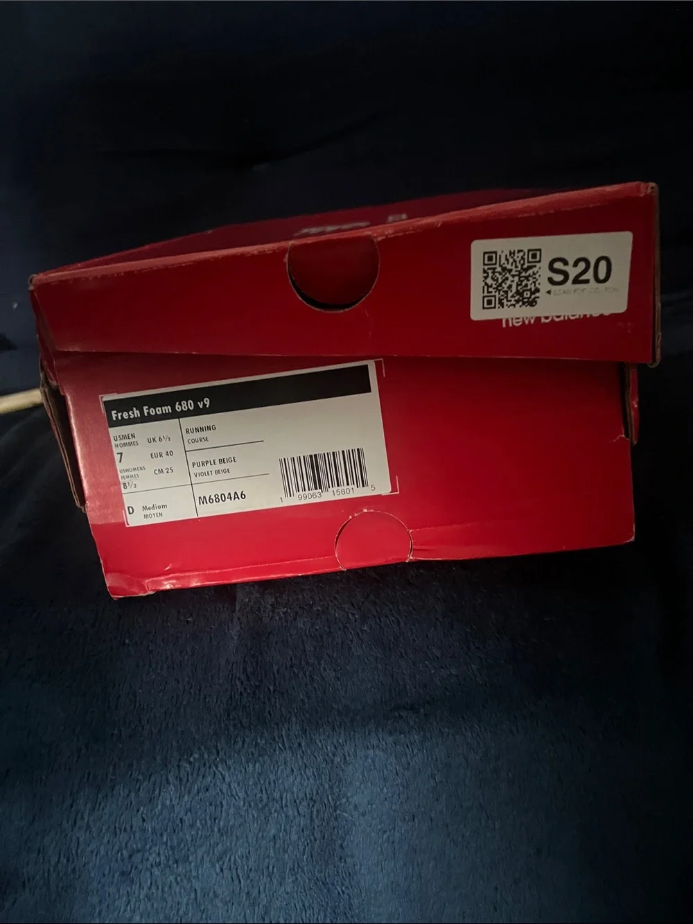 New Balance Red and White Shoe Box